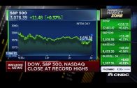 Nasdaq closes at record while Dow, S&P down